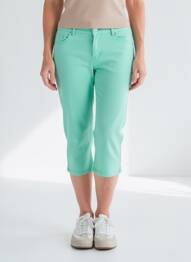 Pantalon trei sferturi buzunare verde deschis C'EST BEAU LA VIE femme