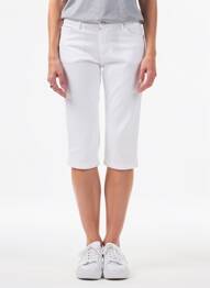 Pantalon trei sferturi buzunare alb C'EST BEAU LA VIE femme