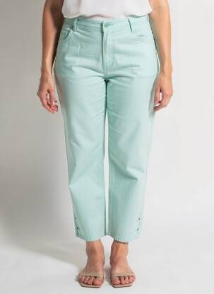 Pantalon 7/8 elasticitate mărime normală albastru PLURIELLES femeie