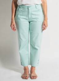 Pantalon 7/8 elasticitate mărime normală albastru PLURIELLES femme