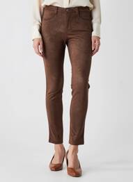 Pantalon slim elasticitate mărime normală maro WALTRON femme