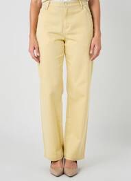 Pantalon drept elasticitate mărime normală galben WALTRON femme