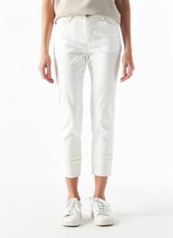 Pantalon 7/8 elasticitate mărime normală alb WALTRON femme
