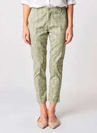 Pantalon 7/8 elasticitate mărime normală verde WALTRON femme