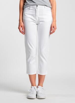 Pantalon trei sferturi elasticitate mărime normală alb DIANE LAURY femme