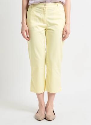 Pantalon trei sferturi elasticitate mărime normală galben DIANE LAURY femeie