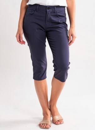 Pantalon trei sferturi elasticitate mărime normală albastru închis PLURIELLES femeie