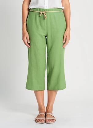Pantalon trei sferturi croială dreaptă mărime normală verde LOURDES CASTILLO femeie