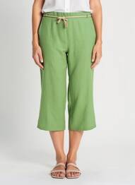Pantalon trei sferturi croială dreaptă mărime normală verde LOURDES CASTILLO femeie