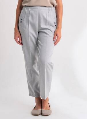 Pantalon slim talie elastică mărime normală gri PLURIELLES femeie