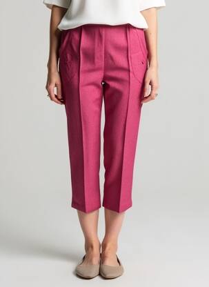 Pantalon trei sferturi elasticitate mărime normală roz PLURIELLES femeie
