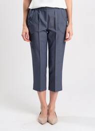 Pantalon trei sferturi elasticitate mărime normală albastru PLURIELLES femme