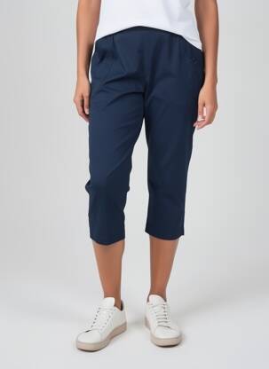 Pantalon trei sferturi talie elastică mărime normală albastru PLURIELLES femeie