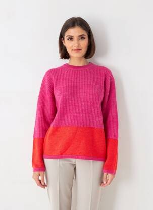 Pulover croială cambrată mâneci lungi roz BELLA JONES femeie