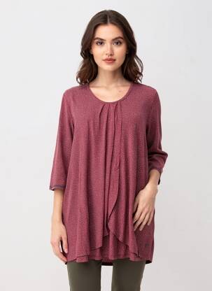 Top guler rotund mâneci 3/4 violet SHEEGO femeie