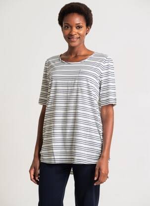 Tricou croială dreaptă mâneci scurte alb SHEEGO femeie