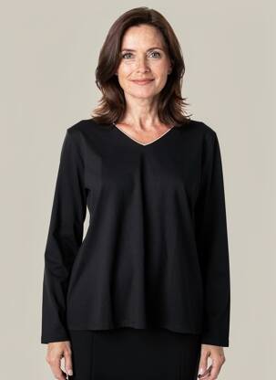 Tricou mâneci lungi mâneci lungi negru JULIE GUERLANDE femeie