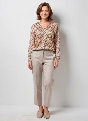 Tricou imprimeu fantezie mâneci lungi galben JULIE GUERLANDE femeie