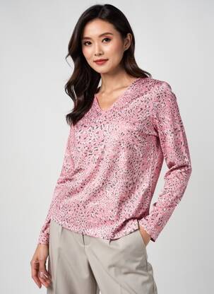 Tricou mâneci lungi mâneci lungi roz JULIE GUERLANDE femeie