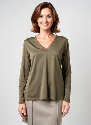 Tricou mâneci lungi mâneci lungi verde JULIE GUERLANDE femeie