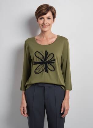 Tricou mâneci 3/4 mâneci 3/4 verde JULIE GUERLANDE femeie