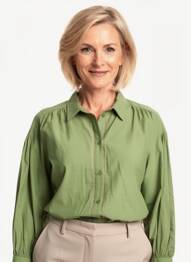 Cămașă croială dreaptă mâneci 3/4 verde DEVERNOIS femme