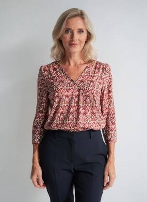 Top elasticitate mâneci 3/4 roșu JULIE GUERLANDE femeie