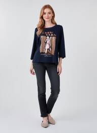 Tricou mâneci lungi mâneci lungi albastru BETTY BARCLAY femme