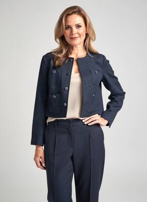 Jachete casual guler rotund albastru JULIE GUERLANDE femeie