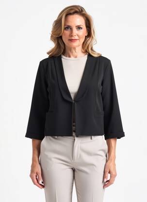 Jachete casual croială dreaptă negru JULIE GUERLANDE femeie