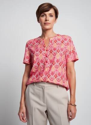 Tricou imprimeu fantezie mâneci scurte portocalie JULIE GUERLANDE femeie
