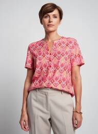 Tricou imprimeu fantezie mâneci scurte portocaliu JULIE GUERLANDE femme