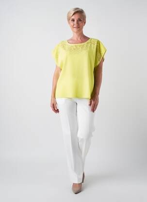 Tricou croială dreaptă mâneci scurte galben JULIE GUERLANDE femeie