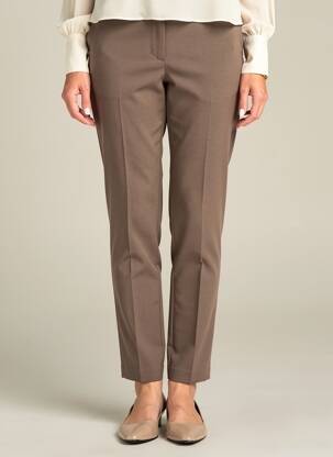 Pantalon slim talie elastică mărime normală maro DEVERNOIS femeie