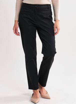Pantalon slim țesătură poplin mărime normală negru JULIE GUERLANDE femeie