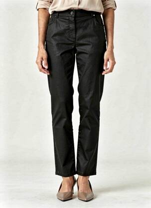 Pantalon slim țesătură acoperită mărime normală negru DEVERNOIS femeie