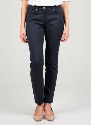 Pantalon slim țesătură poplin mărime normală albastru închis JULIE GUERLANDE femeie
