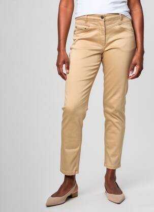 Pantalon slim țesătură poplin mărime normală bej BETTY BARCLAY femeie