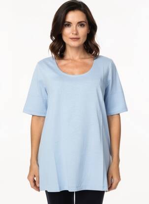Tricou croială dreaptă mâneci scurte albastru SHEEGO femeie