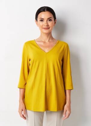 Tricou mâneci 3/4 mâneci 3/4 galben SHEEGO femeie