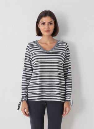 Tricou mâneci lungi mâneci lungi gri SHEEGO femeie