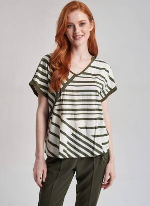 Tricou croială dreaptă mâneci scurte verde SHEEGO femeie