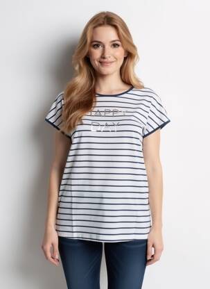 Tricou croială dreaptă mâneci scurte alb SHEEGO femeie