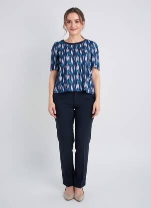 Tricou imprimeu fantezie mâneci scurte albastru SHEEGO femeie
