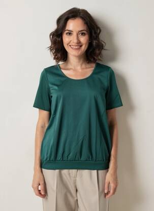 Tricou elasticitate mâneci scurte verde SHEEGO femeie