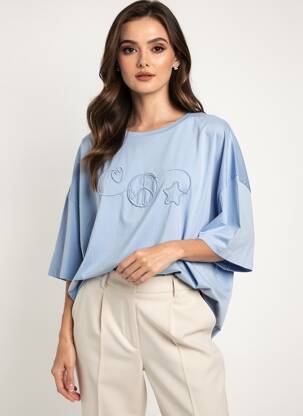Tricou mâneci 3/4 mâneci 3/4 albastru SHEEGO femeie