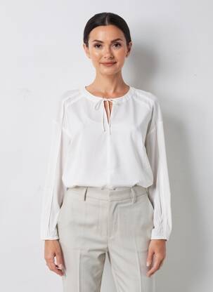 Bluză țesătură poplin mâneci lungi alb TRIANGLE femeie