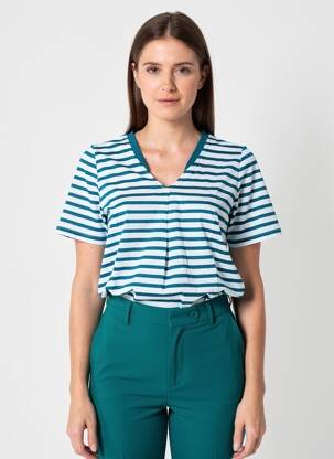 Tricou croială dreaptă mâneci scurte verde SHEEGO femeie