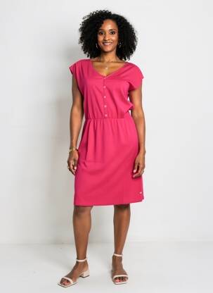 Rochie midi mâneci scurte mâneci scurte roz KATMAI femme