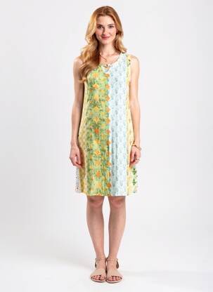 Rochie midi croială fluidă fără mâneci verde MASSANA femeie